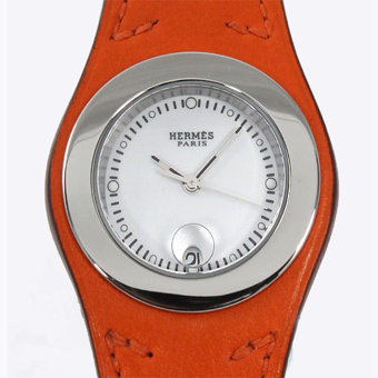 HERMES エルメス時計コピー アーネ HA3.210.130/WOR レザー オレンジ/ホワイト レディース